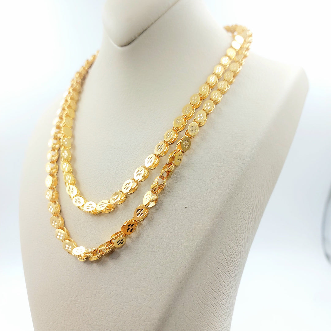 6mm Jarir Halabi Necklace Made of 21K Gold by Saeed Jewelry 