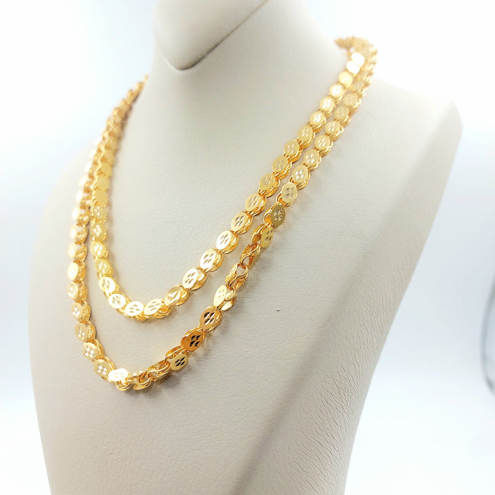 6mm Jarir Halabi Necklace Made of 21K Gold by Saeed Jewelry 
