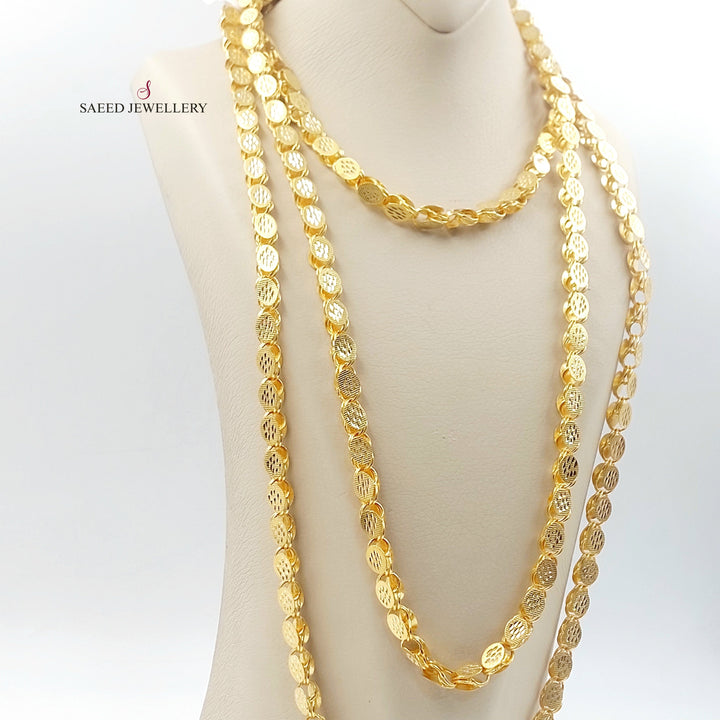 6mm Jarir Halabi Necklace Made of 21K Gold by Saeed Jewelry 