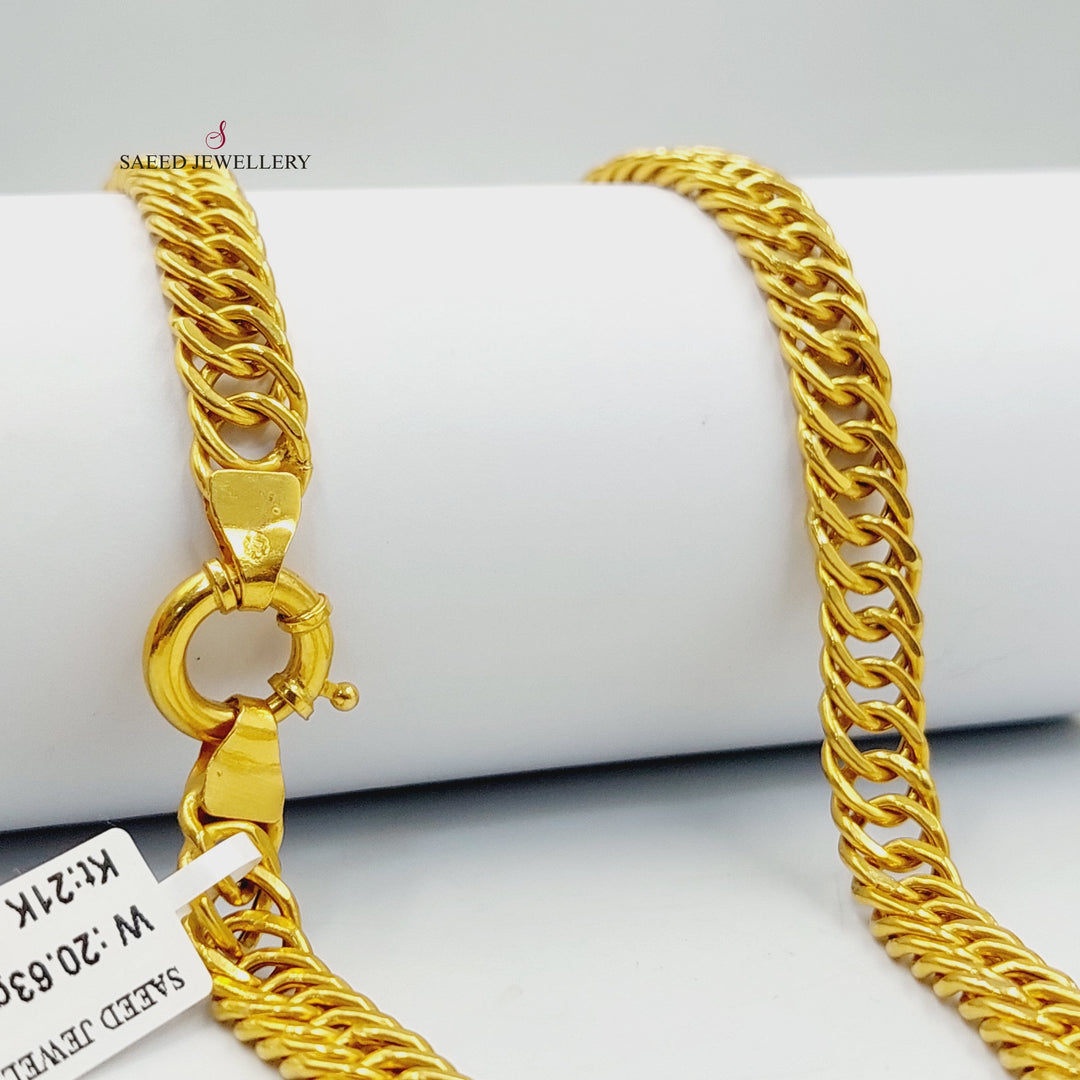 21K Gold 8mm Cuban Links Necklace by Saeed Jewelry - Image 3