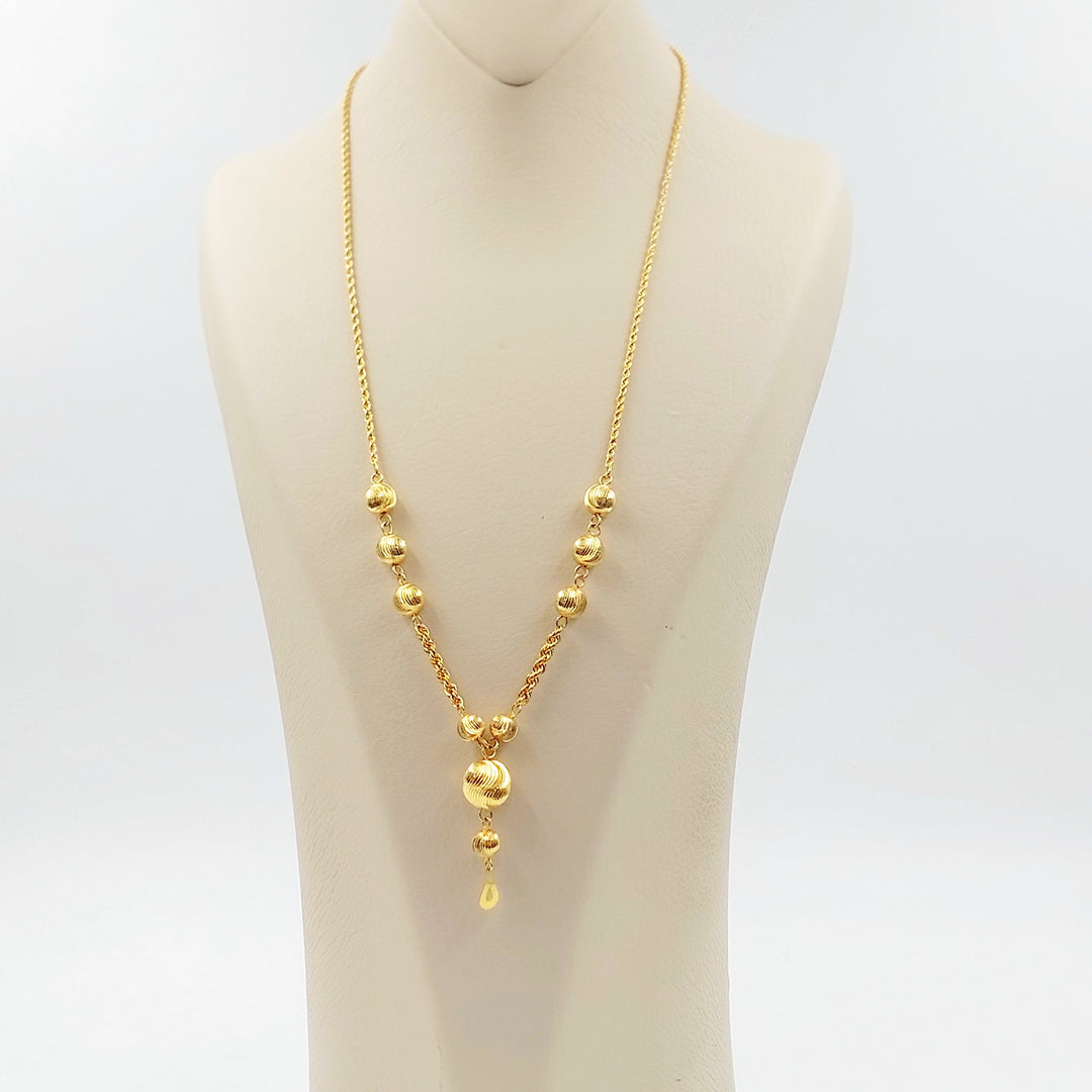 21K عقد مسبحة طابات-مجوهرات الشيخ سعيد-Saeed Jewelry 