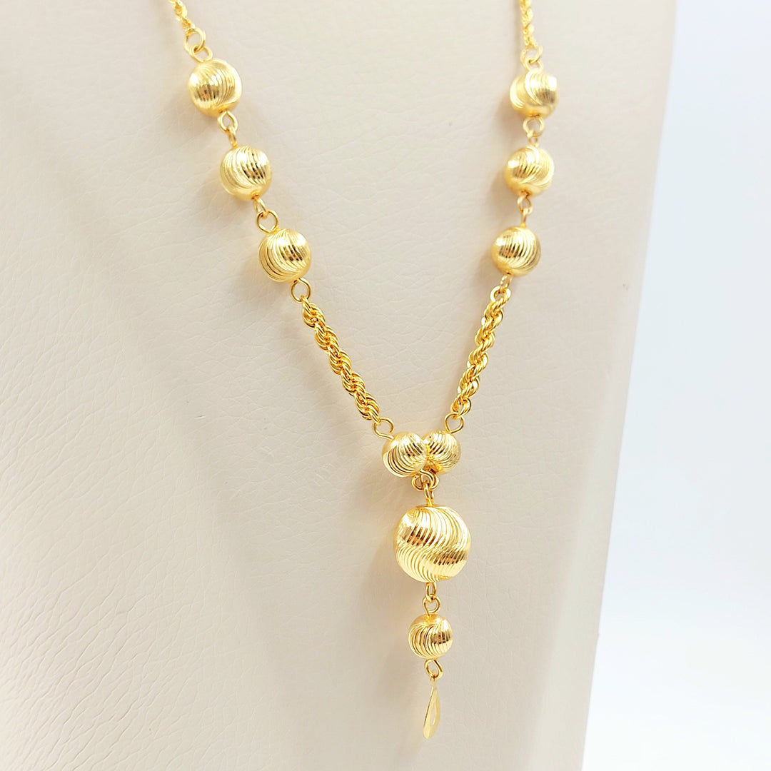 21K عقد مسبحة طابات-مجوهرات الشيخ سعيد-Saeed Jewelry 