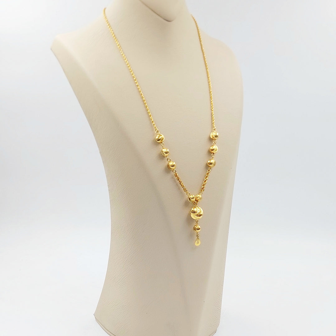 21K عقد مسبحة طابات-مجوهرات الشيخ سعيد-Saeed Jewelry 