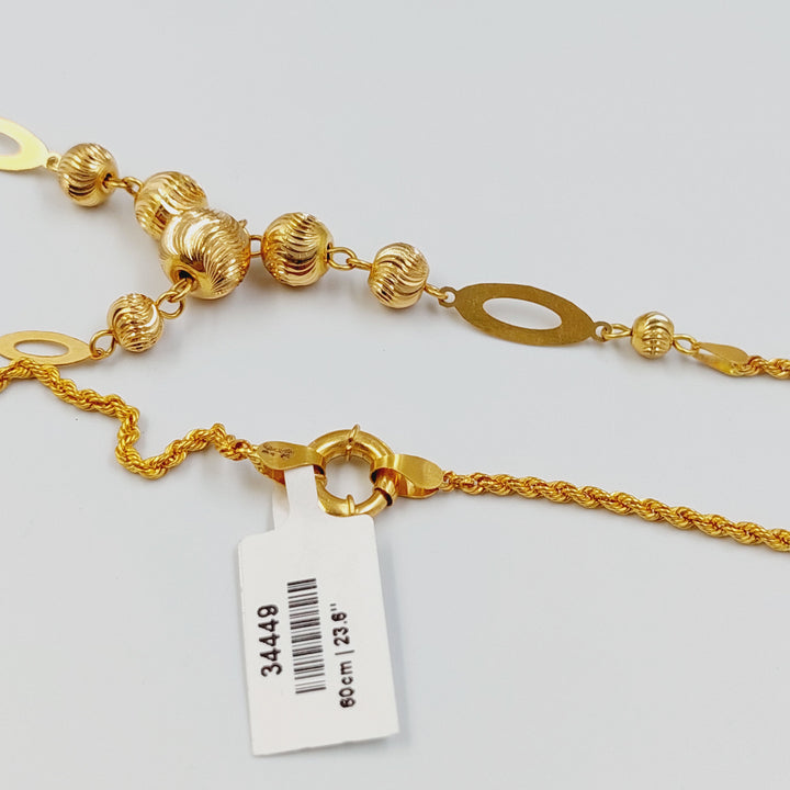 21K عقد مسبحة طابات-مجوهرات الشيخ سعيد-Saeed Jewelry 