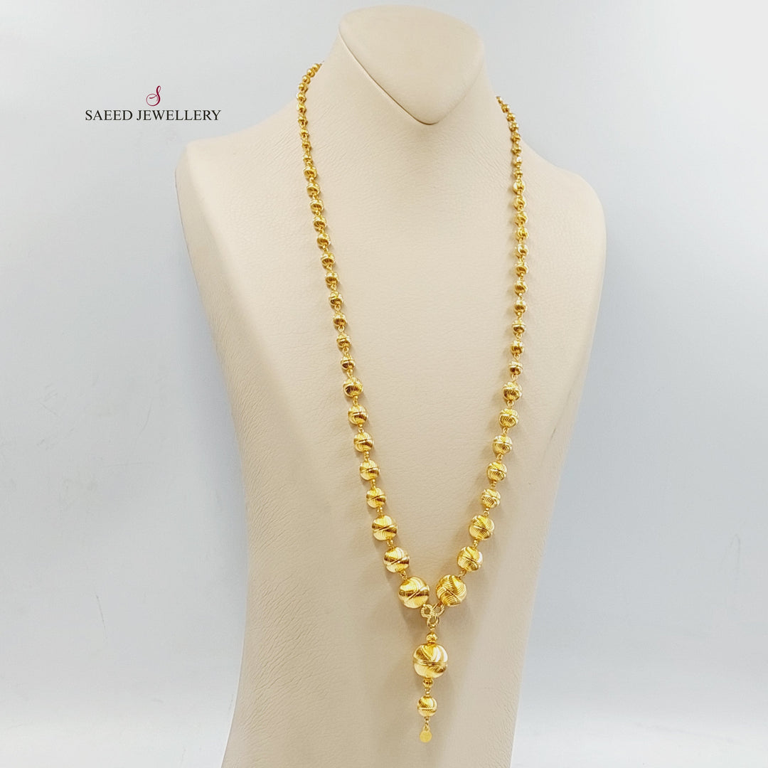 21K Gold Balls Balls Necklace by Saeed Jewelry - Image 4