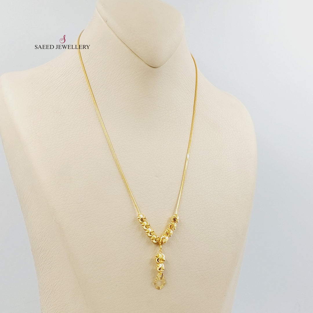 21K عقد طابات-مجوهرات الشيخ سعيد-Saeed Jewelry 