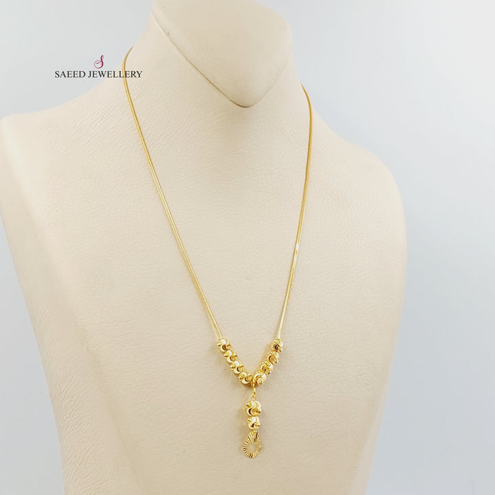 21K عقد طابات-مجوهرات الشيخ سعيد-Saeed Jewelry 