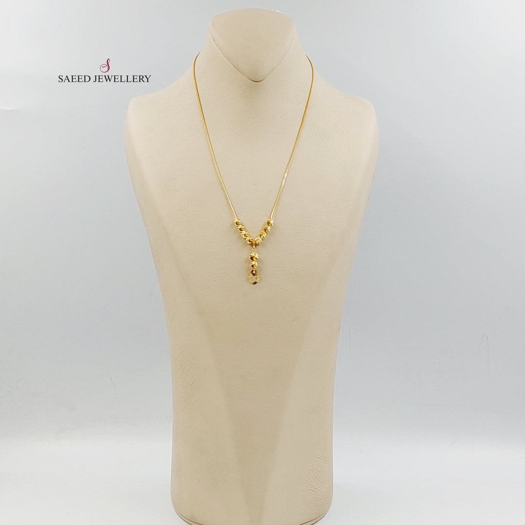 21K عقد طابات-مجوهرات الشيخ سعيد-Saeed Jewelry 