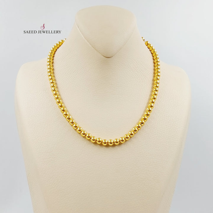 21K Gold Balls Necklace by Saeed Jewelry - Image 3