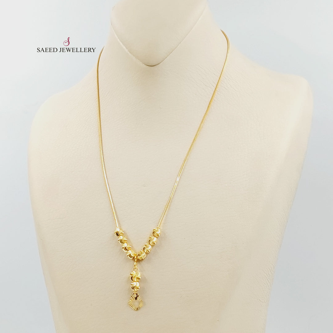 21K عقد طابات-مجوهرات الشيخ سعيد-Saeed Jewelry 