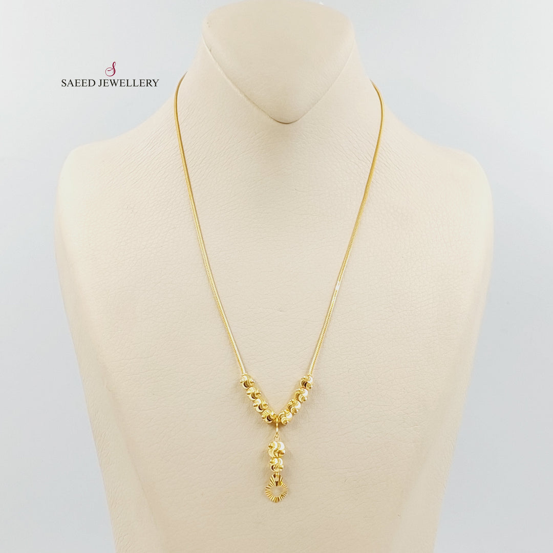 21K عقد طابات-مجوهرات الشيخ سعيد-Saeed Jewelry 