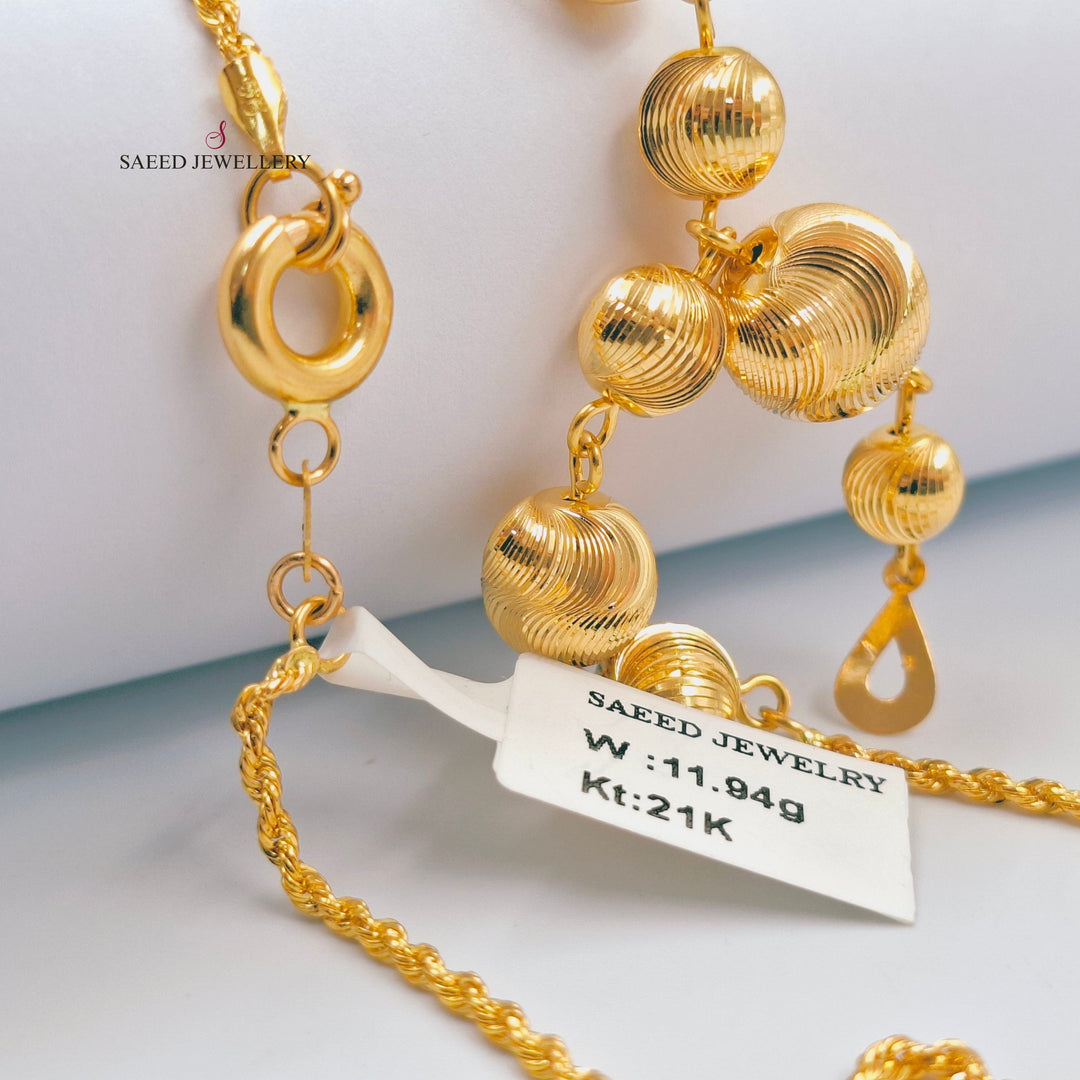 Balls Necklace Made of 21K Gold by Saeed Jewelry 
