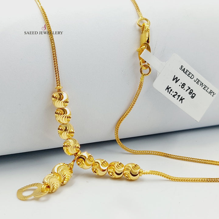 21K عقد طابات-مجوهرات الشيخ سعيد-Saeed Jewelry 