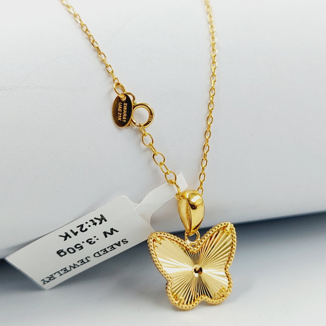21K عقد فراشة-مجوهرات الشيخ سعيد-Saeed Jewelry 
