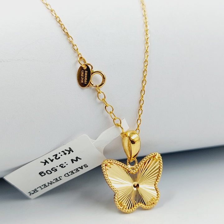 21K عقد فراشة-مجوهرات الشيخ سعيد-Saeed Jewelry 