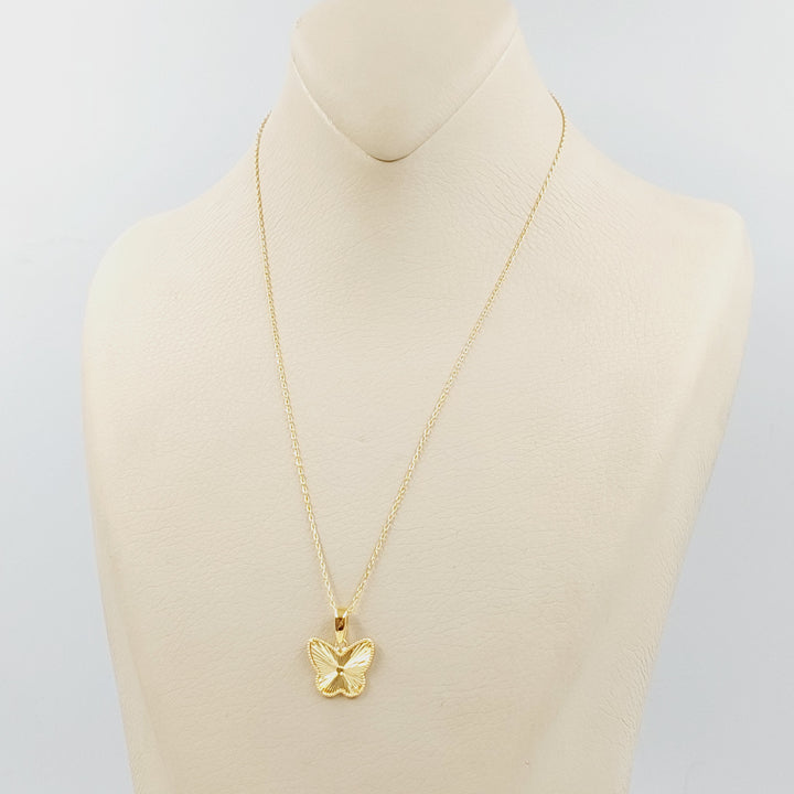 21K عقد فراشة-مجوهرات الشيخ سعيد-Saeed Jewelry 
