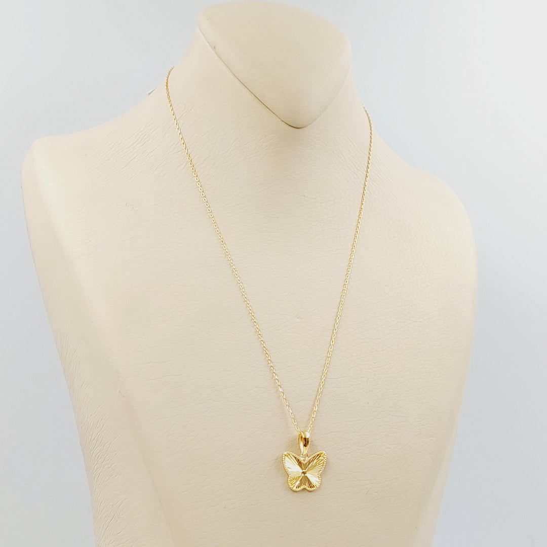 21K عقد فراشة-مجوهرات الشيخ سعيد-Saeed Jewelry 