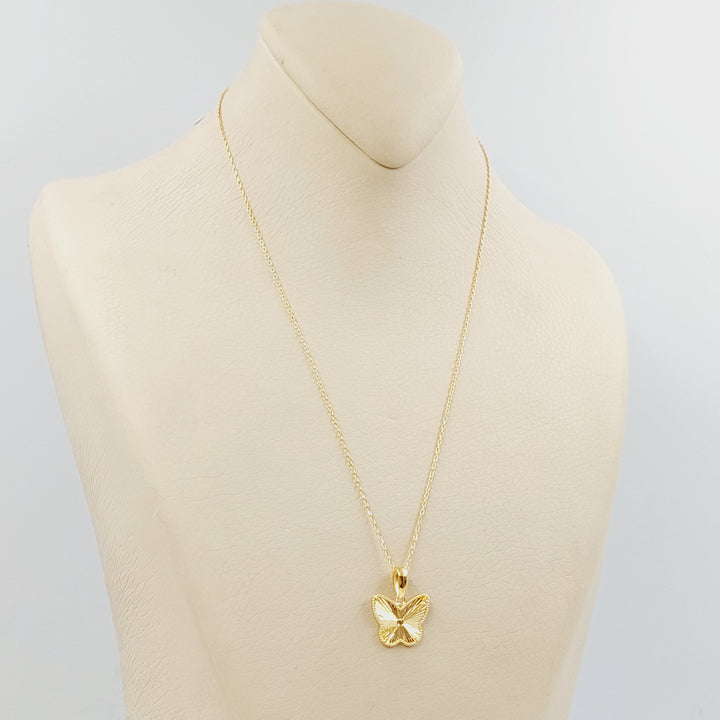 21K عقد فراشة-مجوهرات الشيخ سعيد-Saeed Jewelry 
