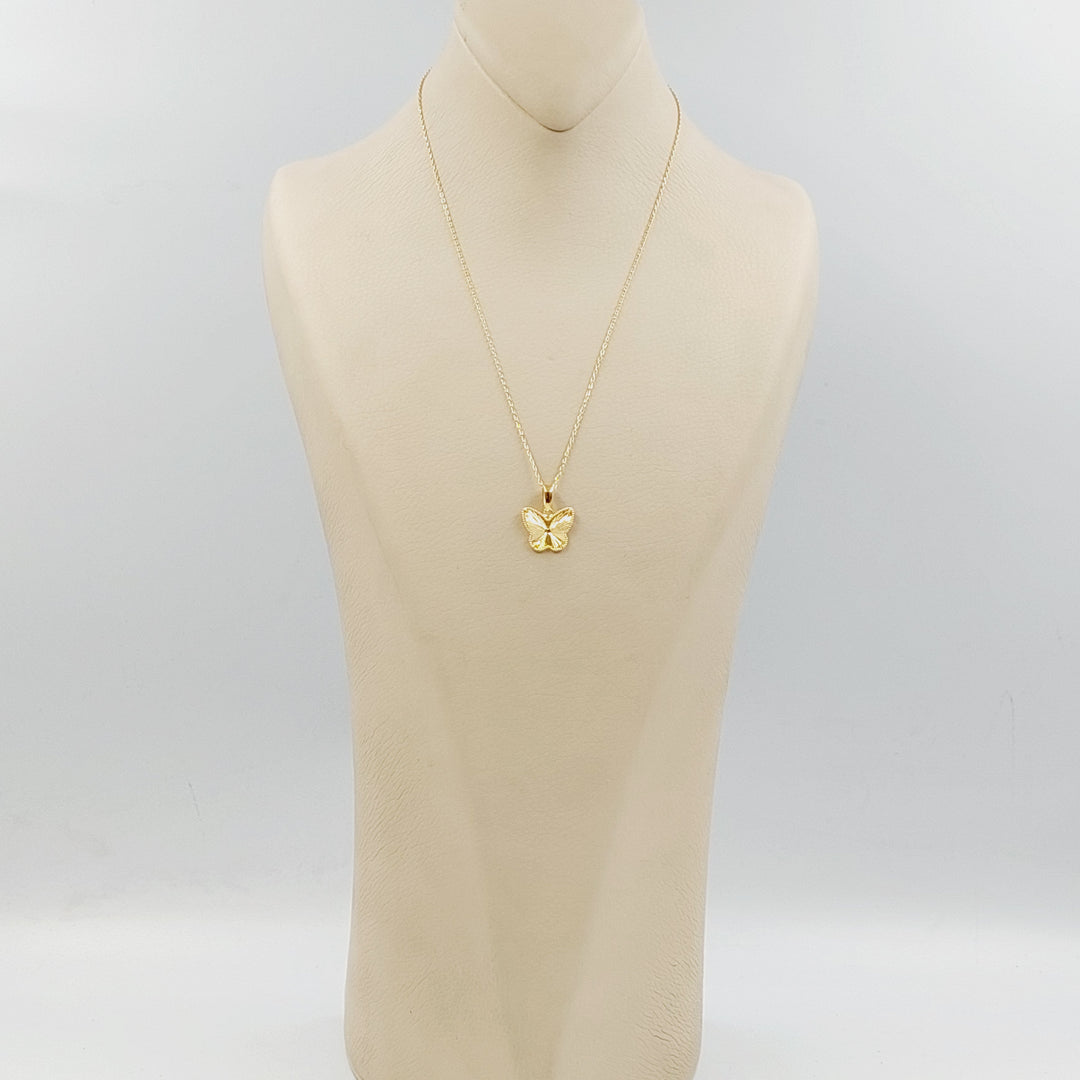 21K عقد فراشة-مجوهرات الشيخ سعيد-Saeed Jewelry 
