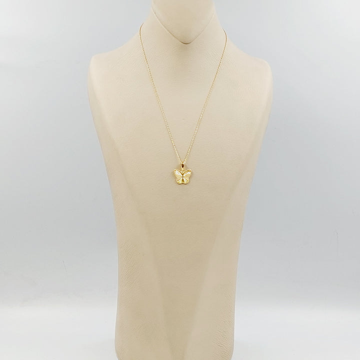 21K عقد فراشة-مجوهرات الشيخ سعيد-Saeed Jewelry 