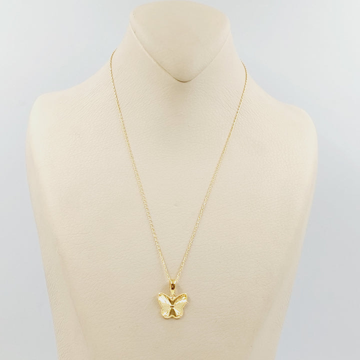 21K عقد فراشة-مجوهرات الشيخ سعيد-Saeed Jewelry 