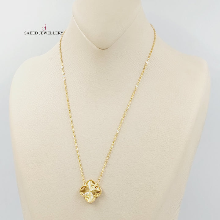 21K Gold Clover Necklace by Saeed Jewelry - Image 5