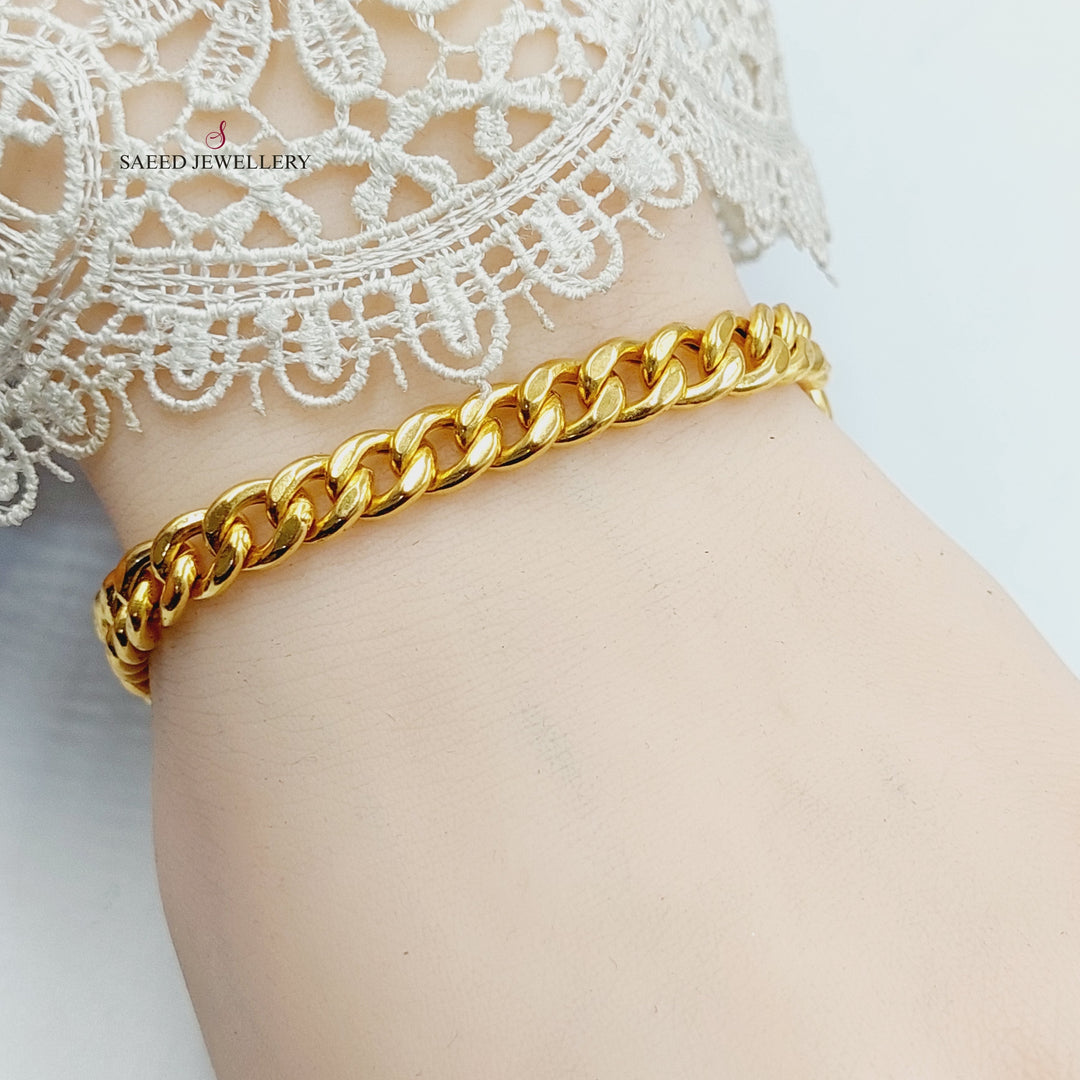 21K Gold Cuban Links Bracelet by Saeed Jewelry - Image 5