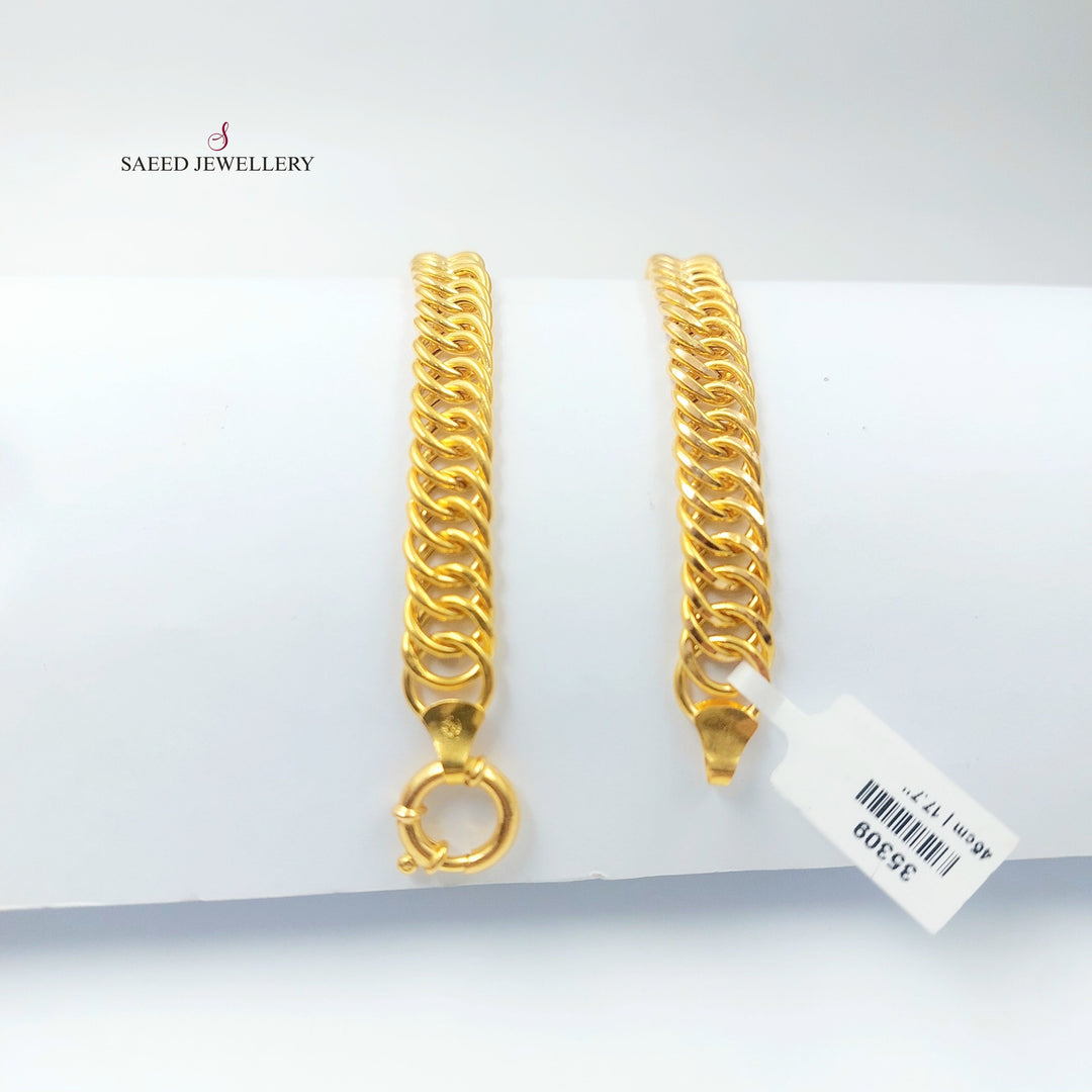 Cuban Links Necklace Made of 21K Gold by Saeed Jewelry 