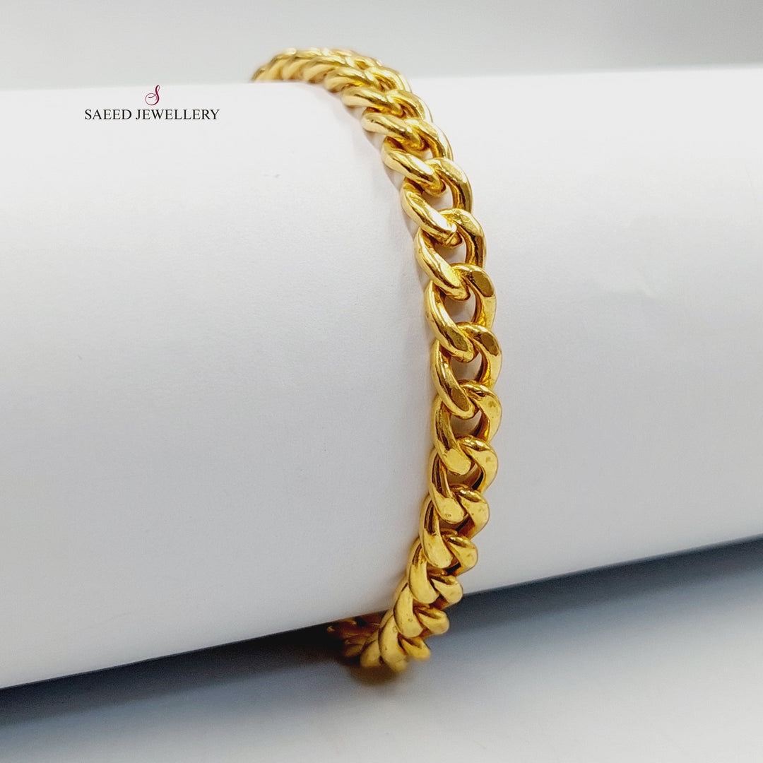 21K Gold Cuban Links Bracelet by Saeed Jewelry - Image 4