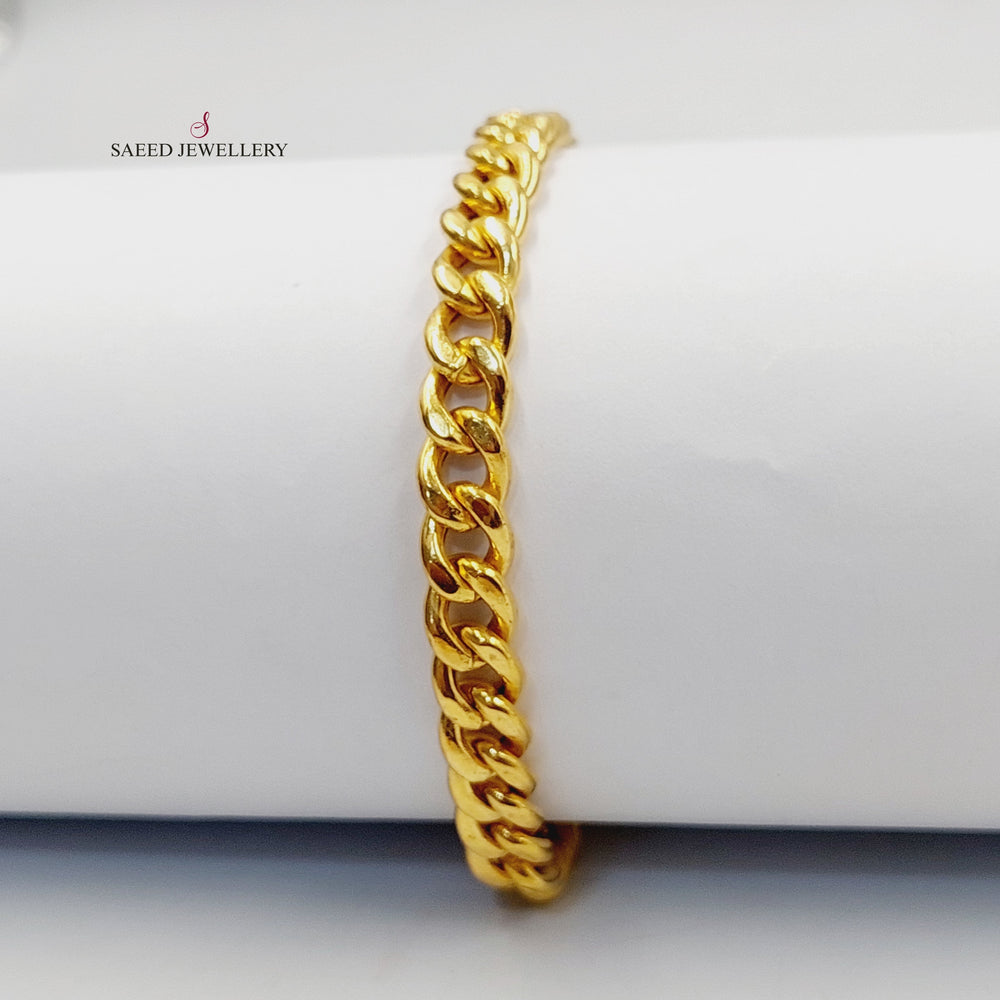 21K Gold Cuban Links Bracelet by Saeed Jewelry - Image 2