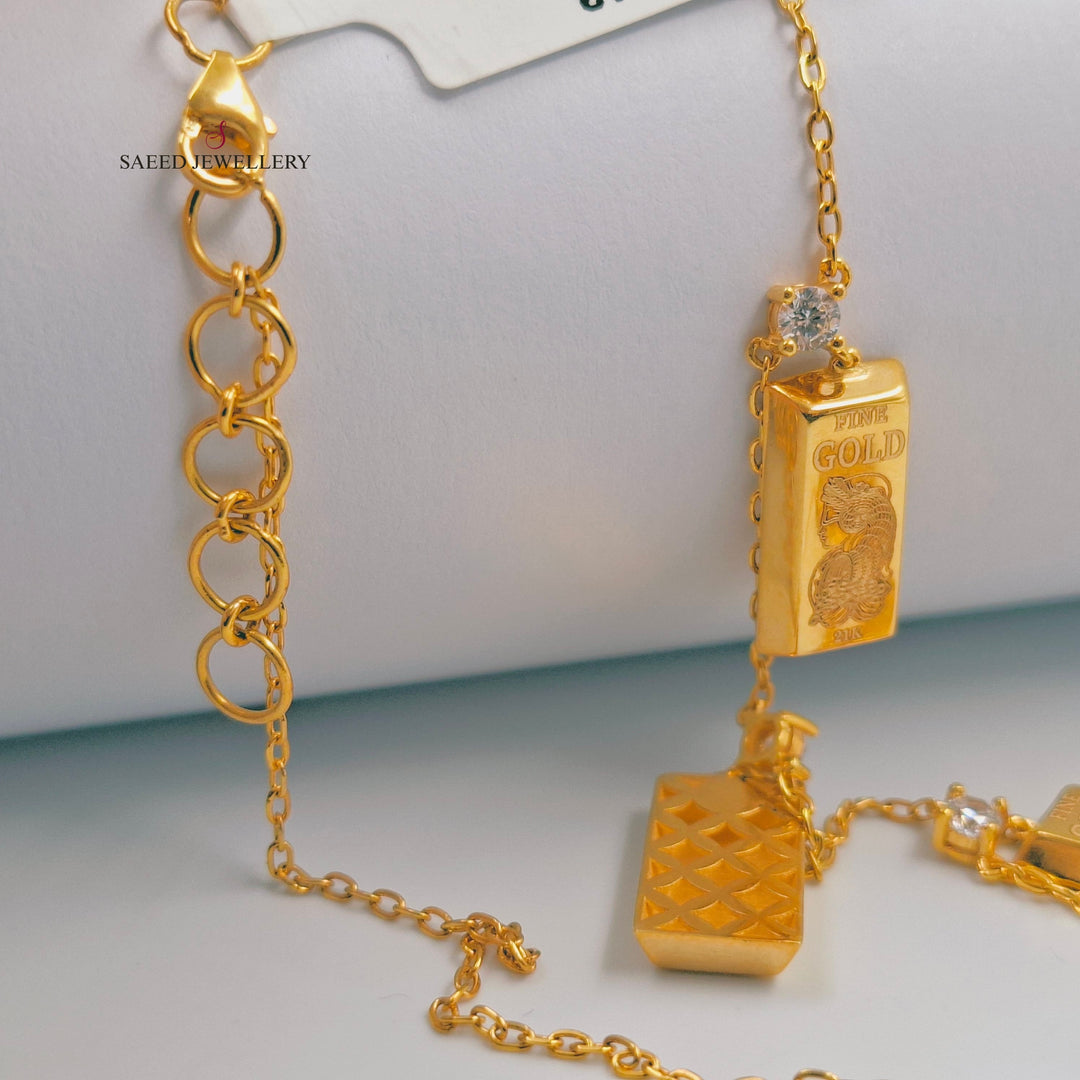 Dandash Ounce Necklace Made of 21K Gold by Saeed Jewelry 