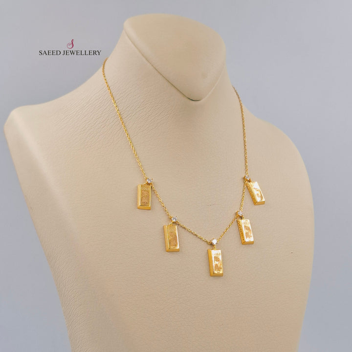 Dandash Ounce Necklace Made of 21K Gold by Saeed Jewelry 
