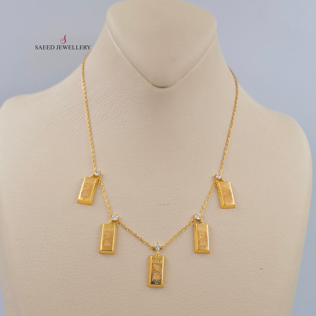 Dandash Ounce Necklace Made of 21K Gold by Saeed Jewelry 