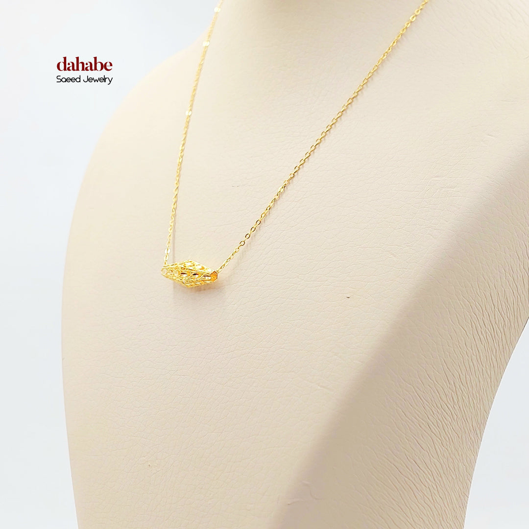 21K Gold Filigree Olive Bead Necklace