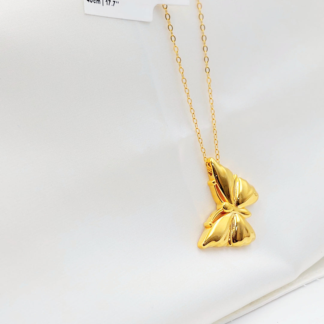 21K عقد فراشة اكسترا-مجوهرات الشيخ سعيد-Saeed Jewelry 