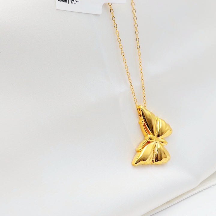21K عقد فراشة اكسترا-مجوهرات الشيخ سعيد-Saeed Jewelry 
