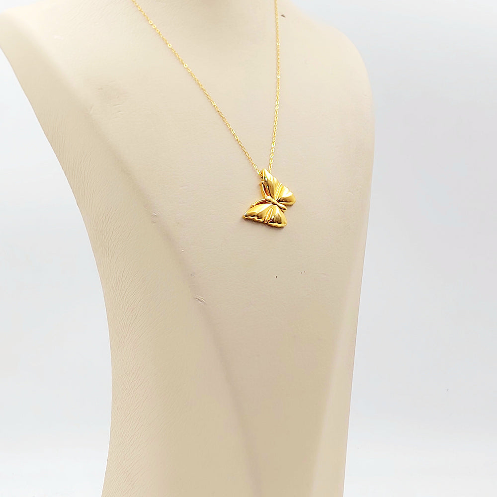 21K عقد فراشة اكسترا-مجوهرات الشيخ سعيد-Saeed Jewelry 