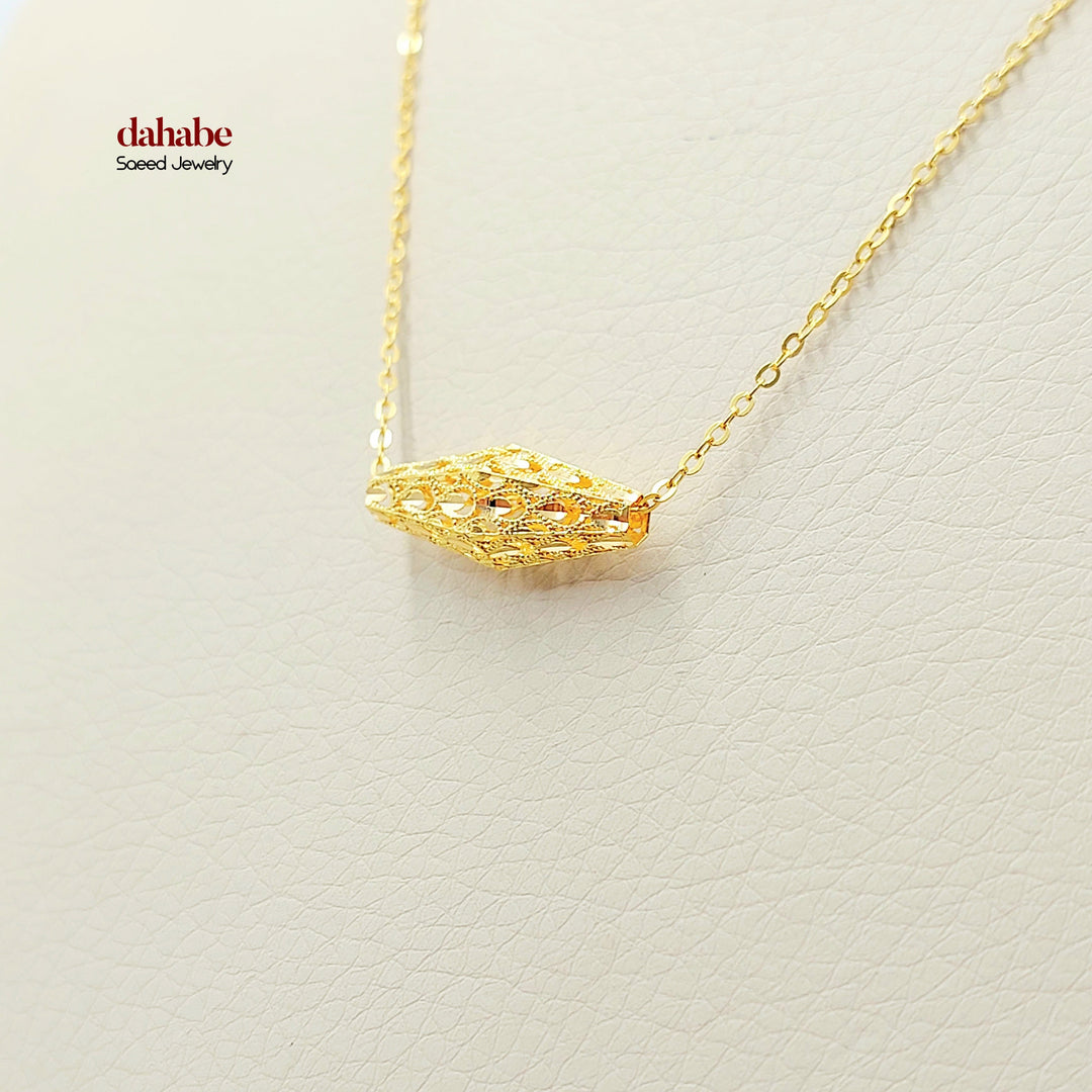 21K Gold Filigree Olive Bead Necklace