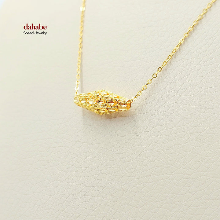 21K Gold Filigree Olive Bead Necklace