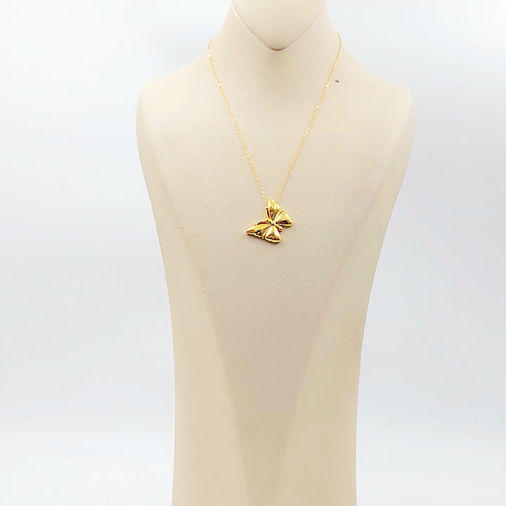 21K عقد فراشة اكسترا-مجوهرات الشيخ سعيد-Saeed Jewelry 