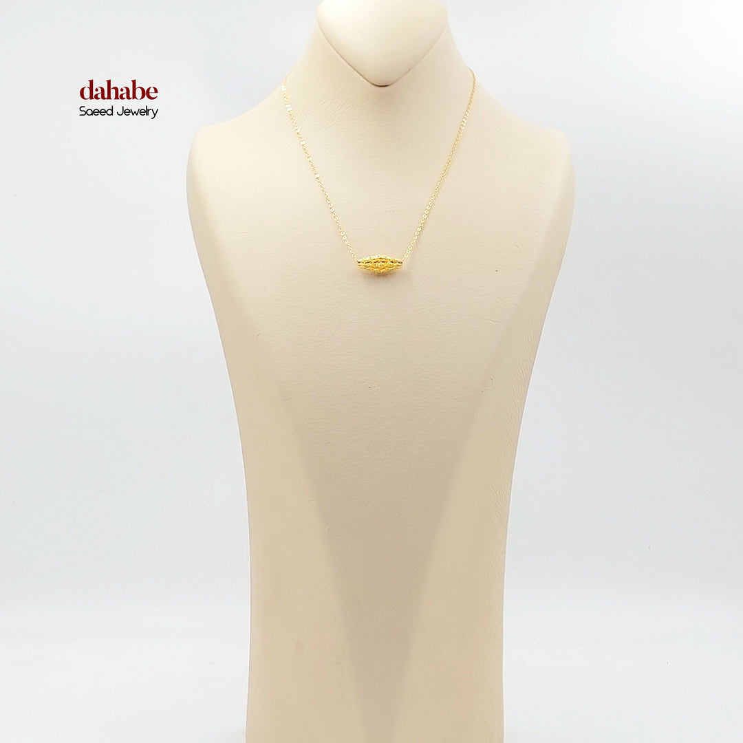 21K Gold Filigree Olive Bead Necklace