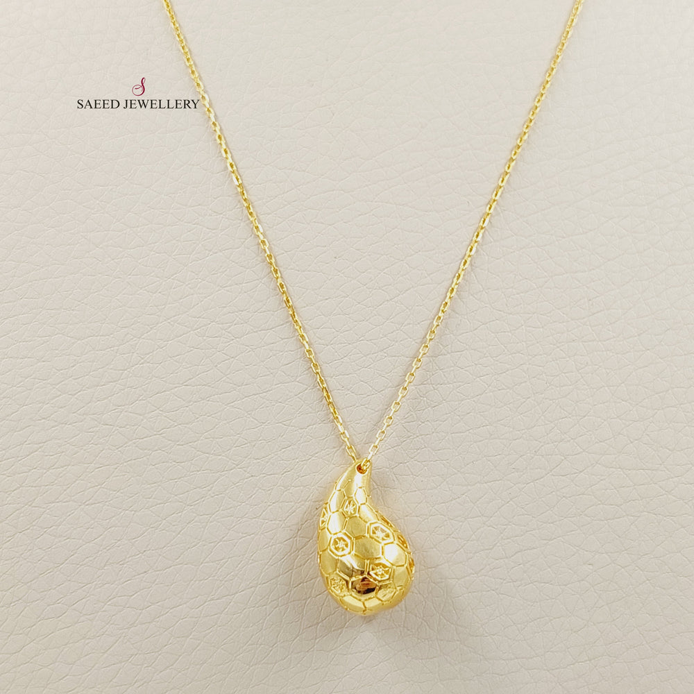 21K Gold Deluxe Almond Necklace by Saeed Jewelry - Image 2