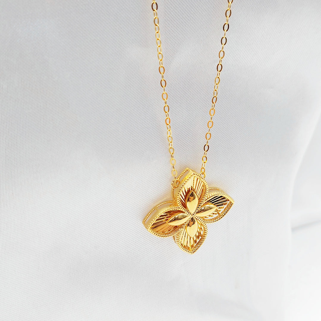 Deluxe Rose Necklace Made of 21K Gold by Saeed Jewelry 