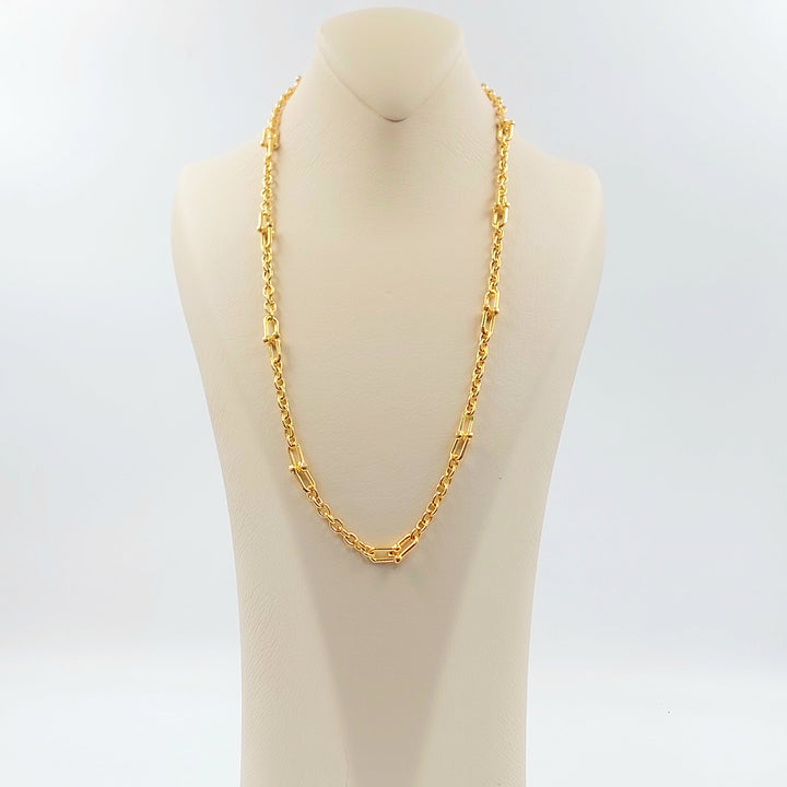 Deluxe Paperclip Necklace Made of 21K Gold by Saeed Jewelry 