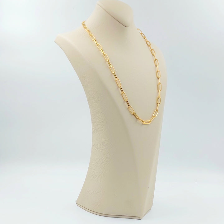 Deluxe Paperclip Necklace Made of 21K Gold by Saeed Jewelry 