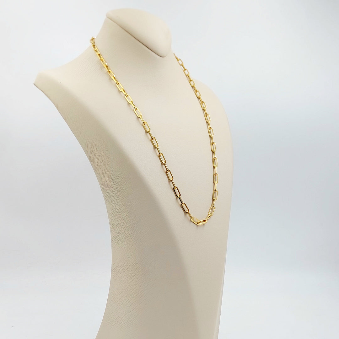 Deluxe Paperclip Necklace Made of 21K Gold by Saeed Jewelry 