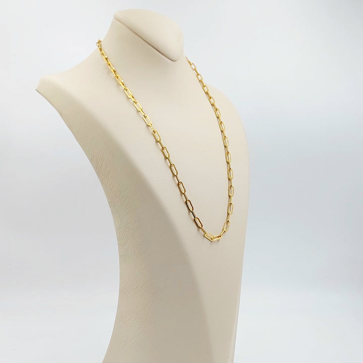 Deluxe Paperclip Necklace Made of 21K Gold by Saeed Jewelry 