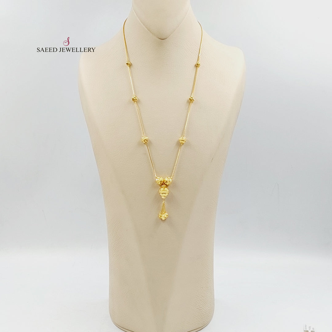 21K Gold Deluxe Balls Necklace by Saeed Jewelry - Image 4