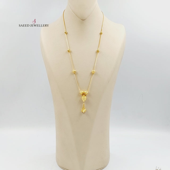 21K Gold Deluxe Balls Necklace by Saeed Jewelry - Image 4