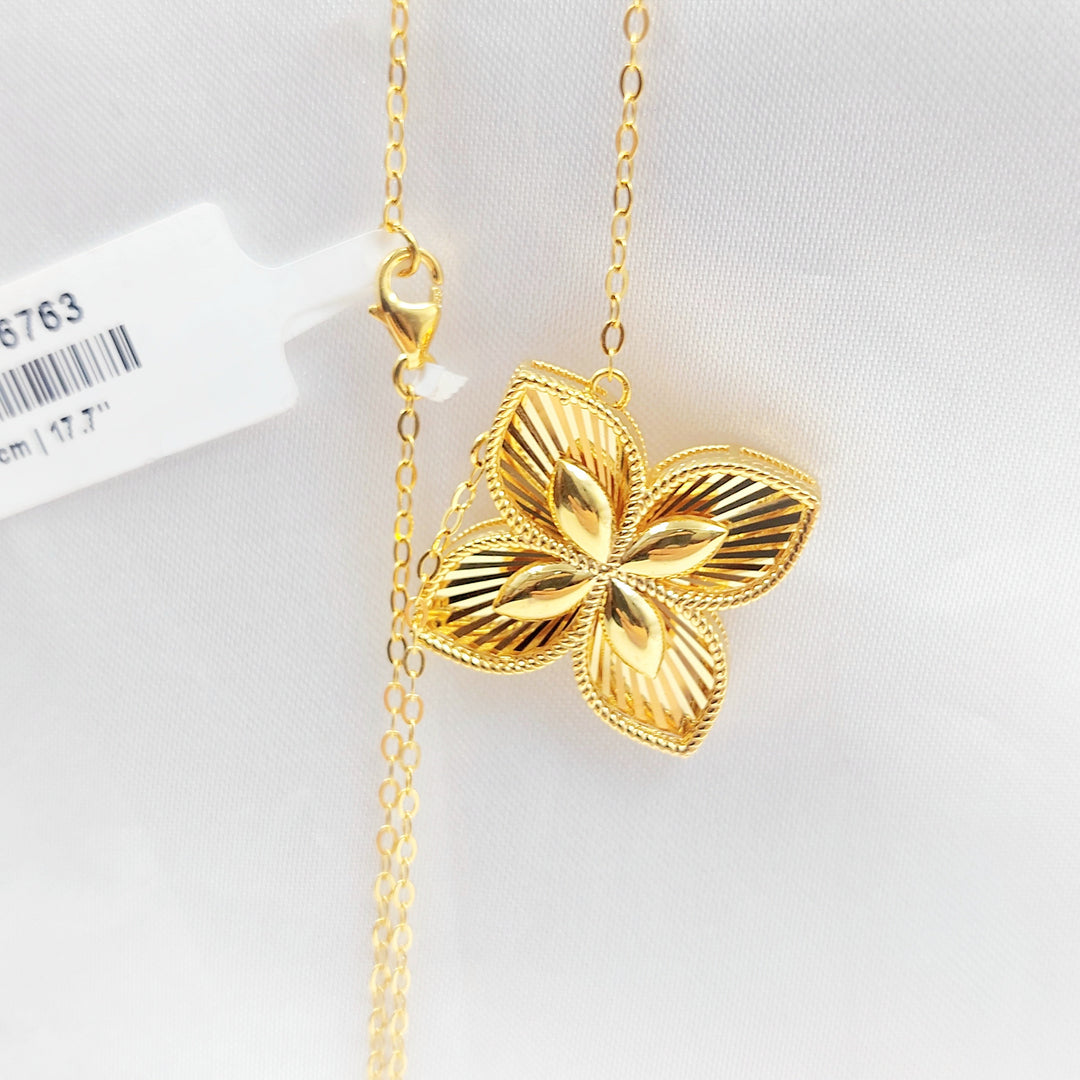 Deluxe Rose Necklace Made of 21K Gold by Saeed Jewelry 